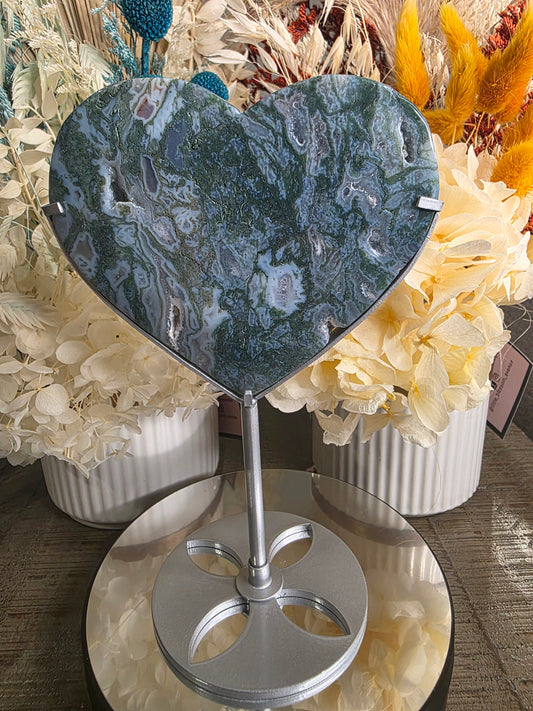 Moss Agate Heart