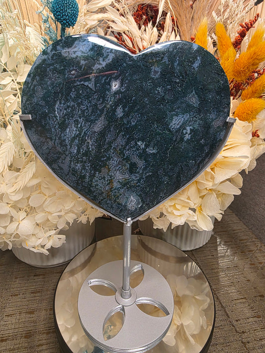 Moss Agate Heart