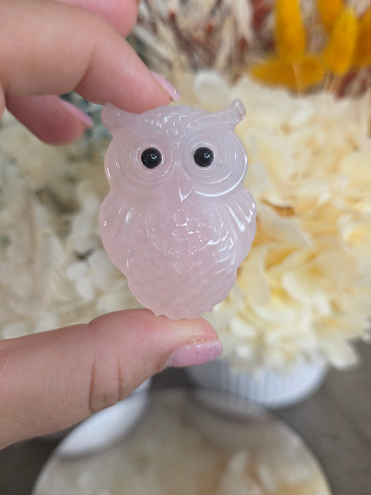 Rose Quartz Owl