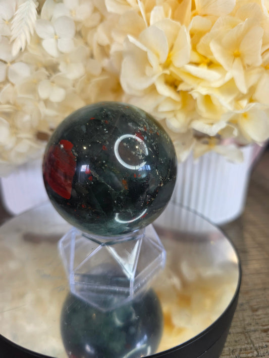 African Bloodstone with Pyrite Sphere