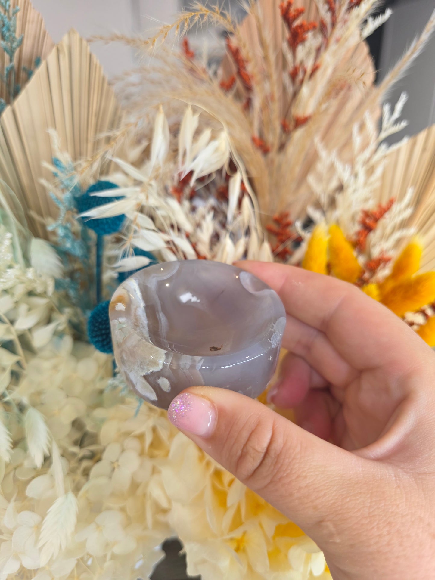 Blue Flower Agate Bowls