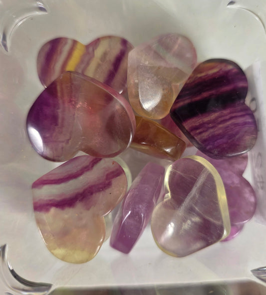 Mini Fluorite Heart carvings