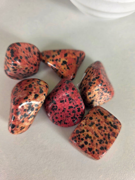 Red Dalmatian Jasper tumbles
