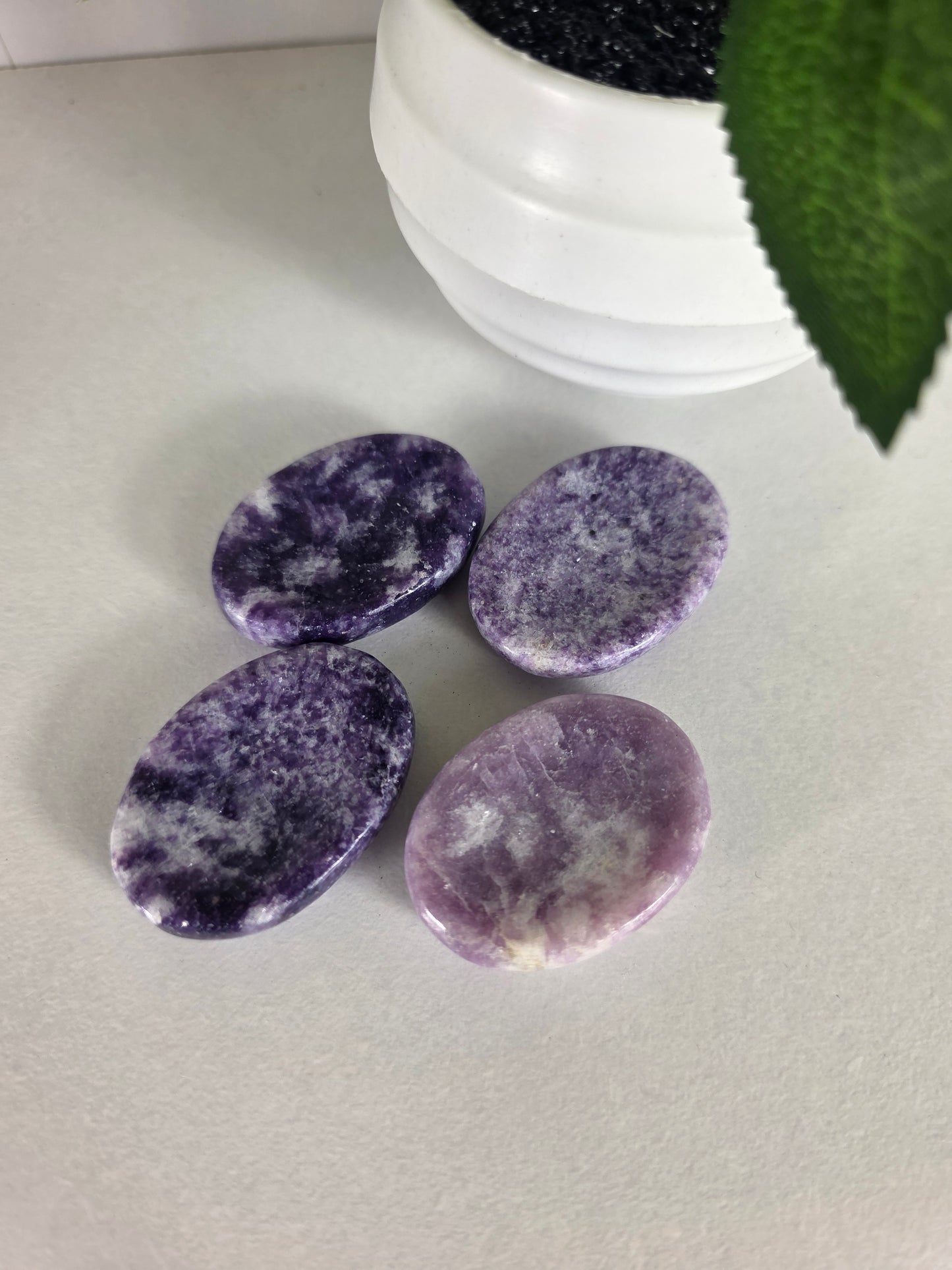Lepidolite worry stone