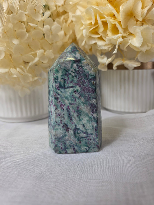 Brazilian ruby fuchsite tower