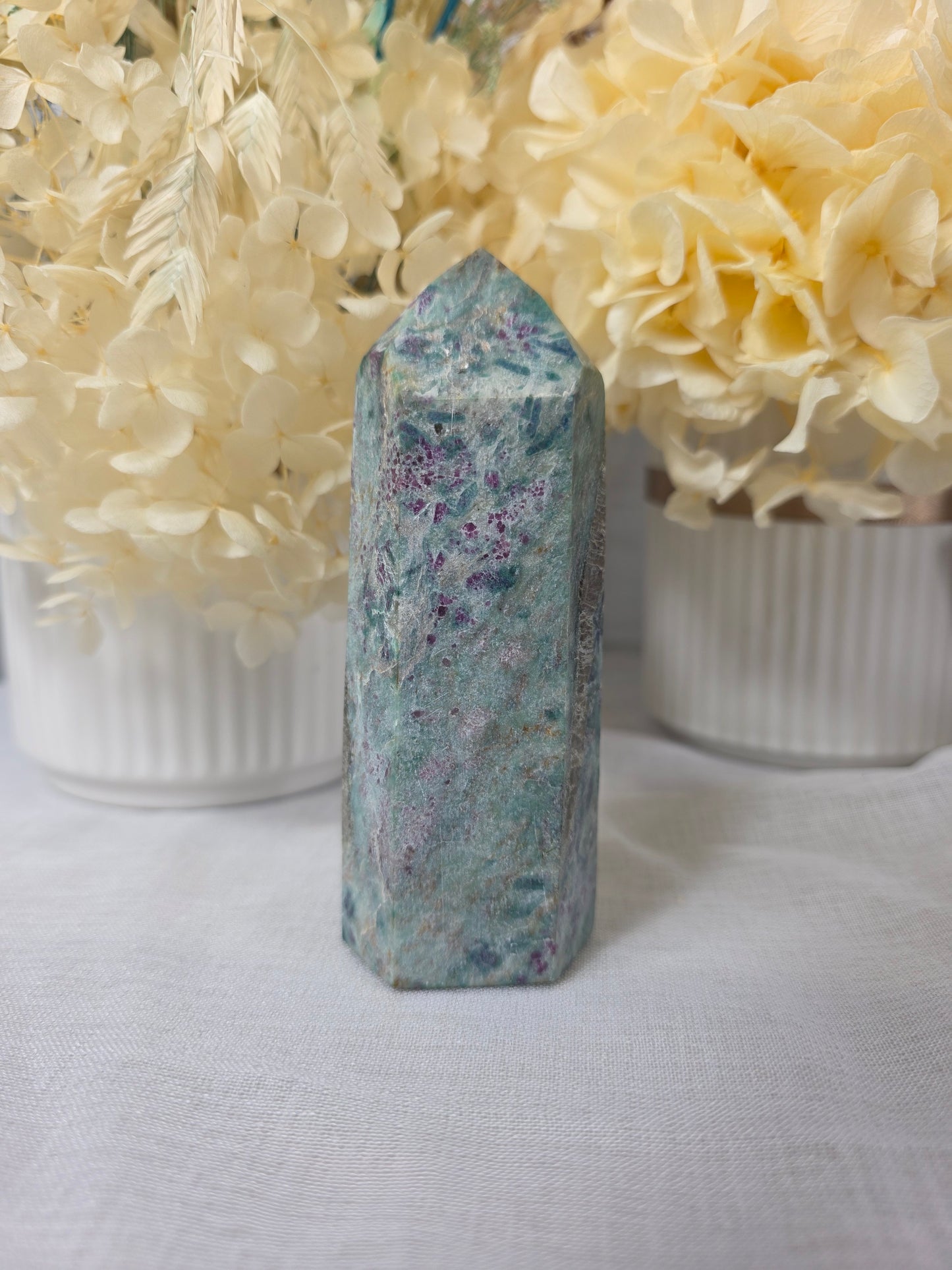 Brazilian ruby fuchsite tower