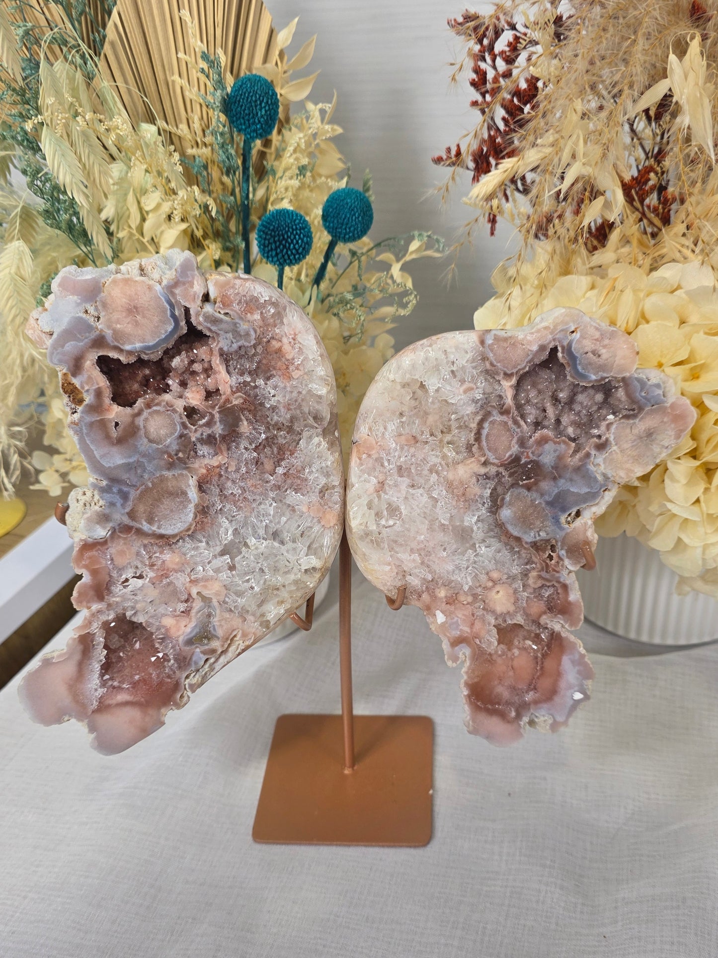 Pink Amethyst Flower Agate wings