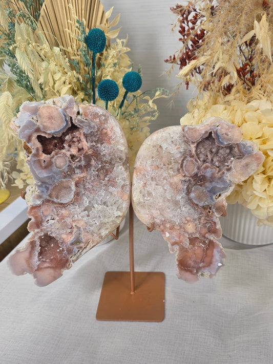 Pink Amethyst Flower Agate wings