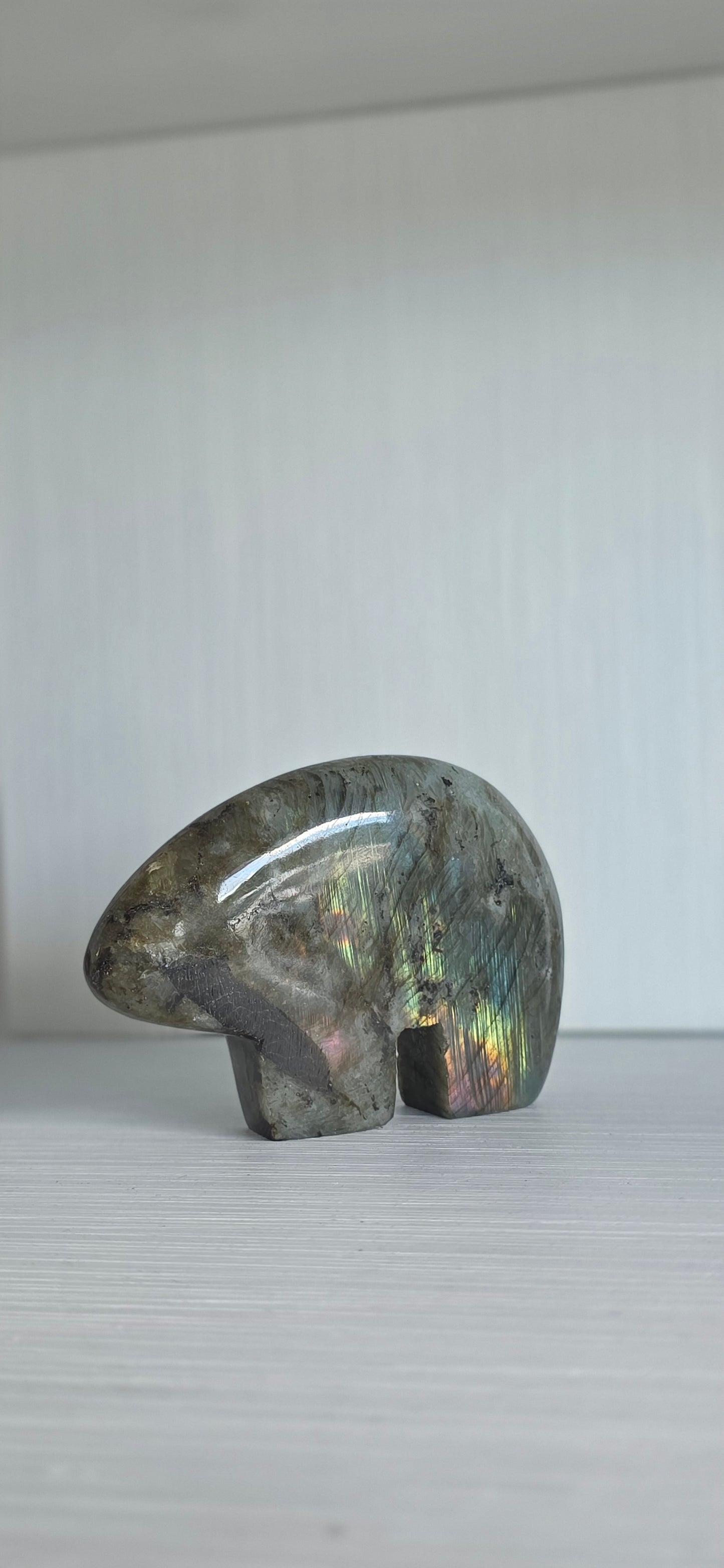 Labradorite Zuni bear carving
