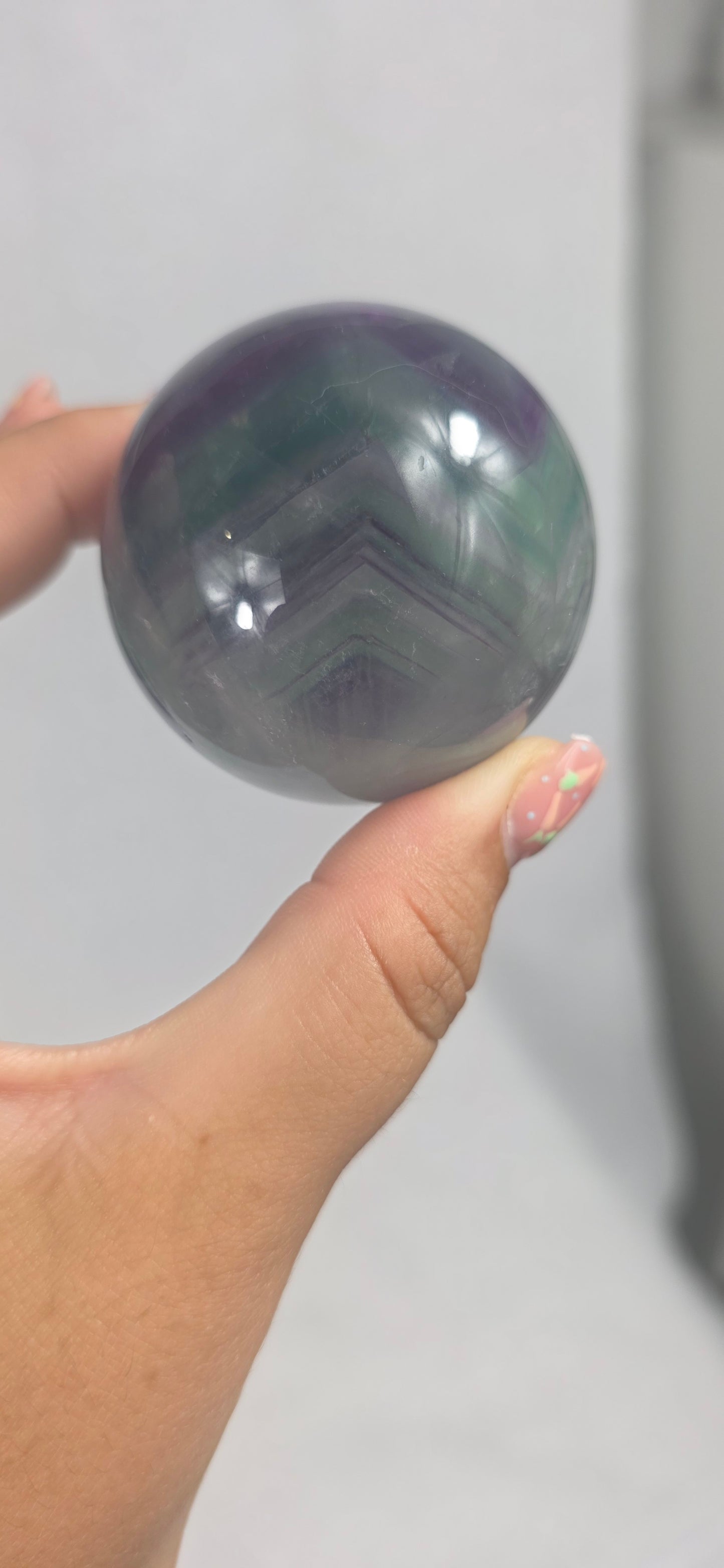 Rainbow fluorite sphere