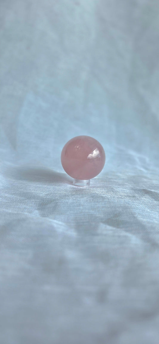Starlight rose quartz sphere