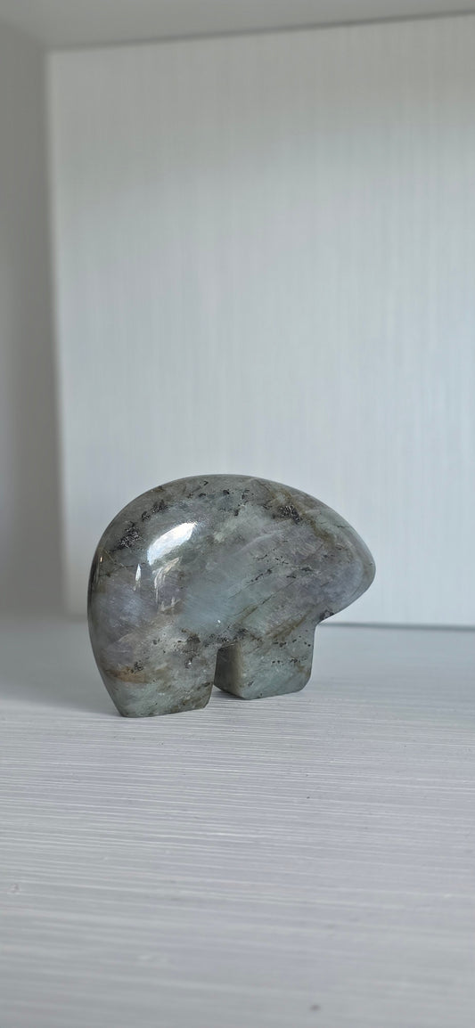 Labradorite Zuni bear carving