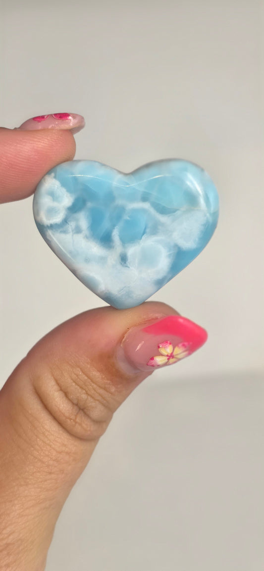 Larimar Heart carving