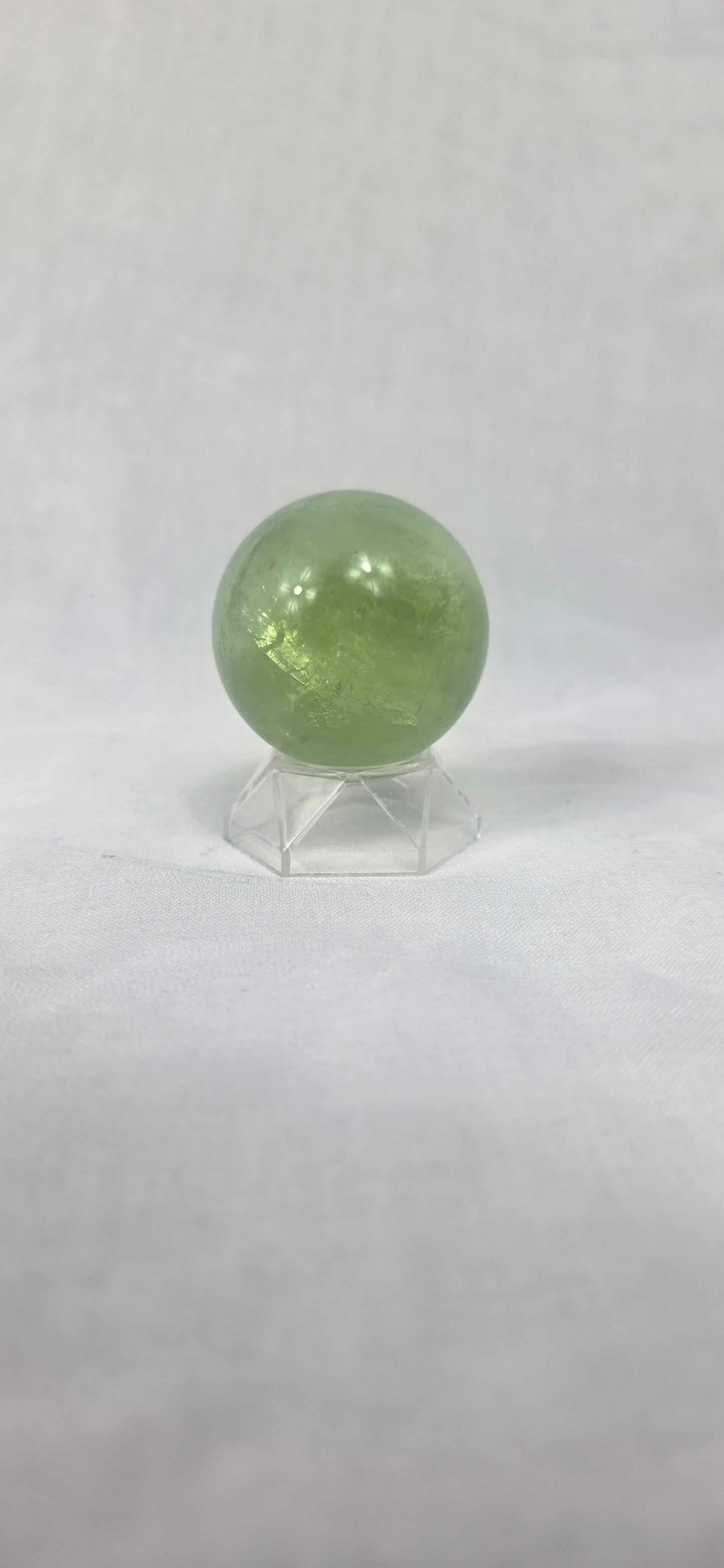 Green apple fluorite sphere