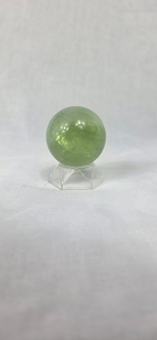 Green apple fluorite sphere