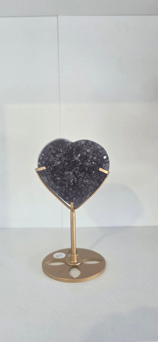 Amethyst Heart on stand