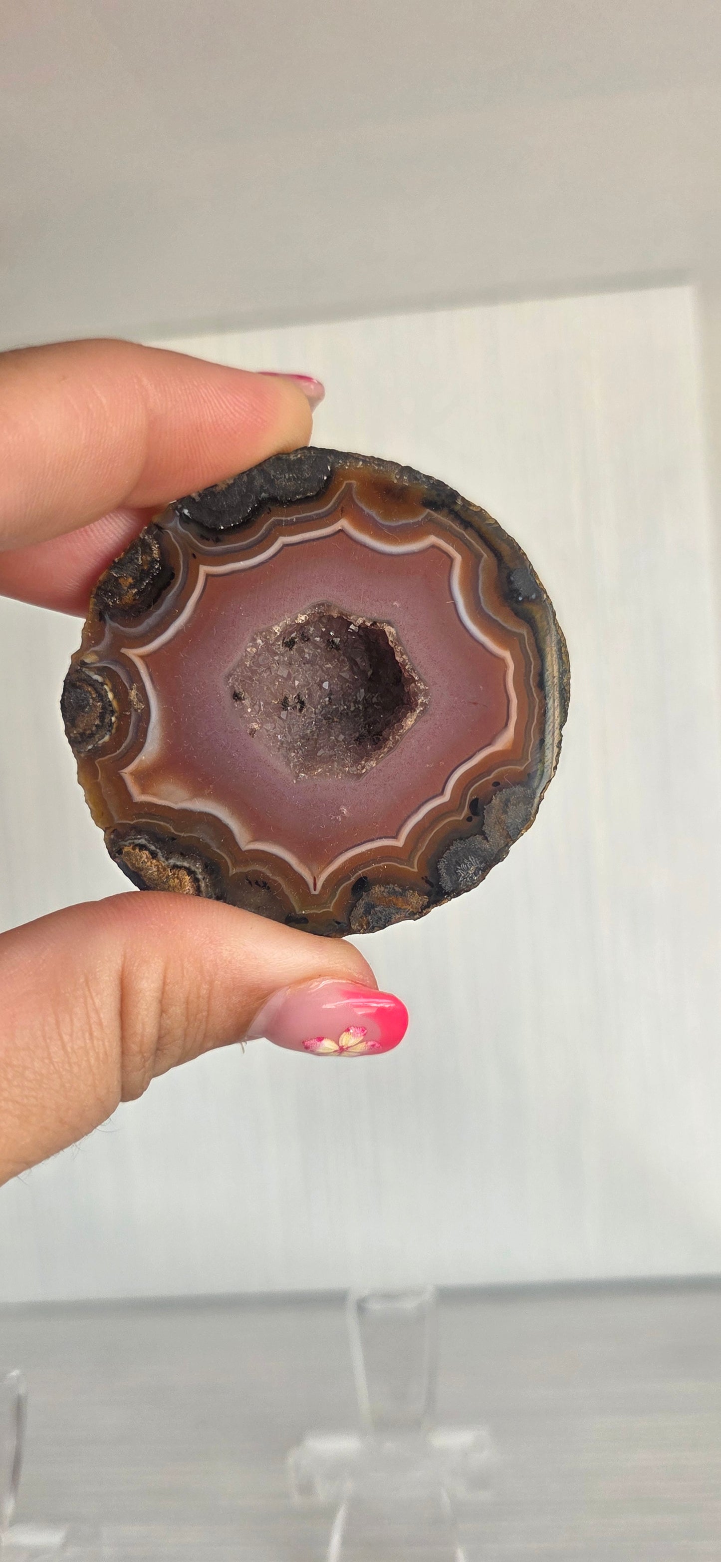 Druzy Agate Geode Pair