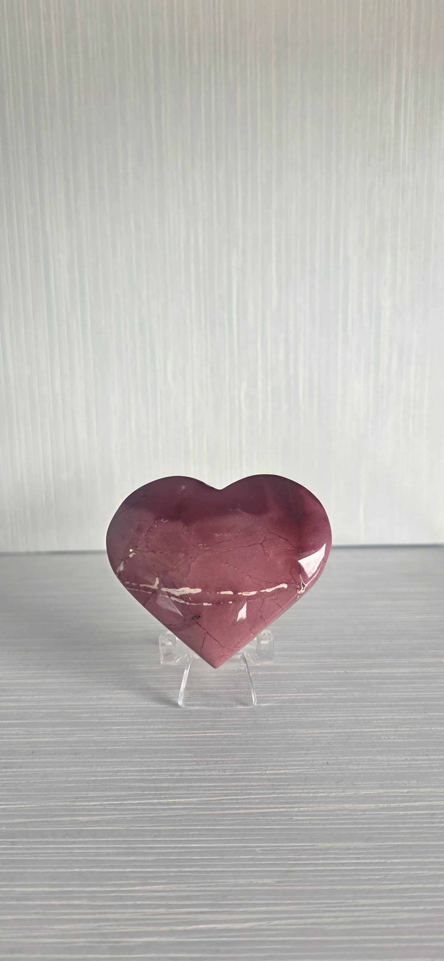 Mookaite heart carving
