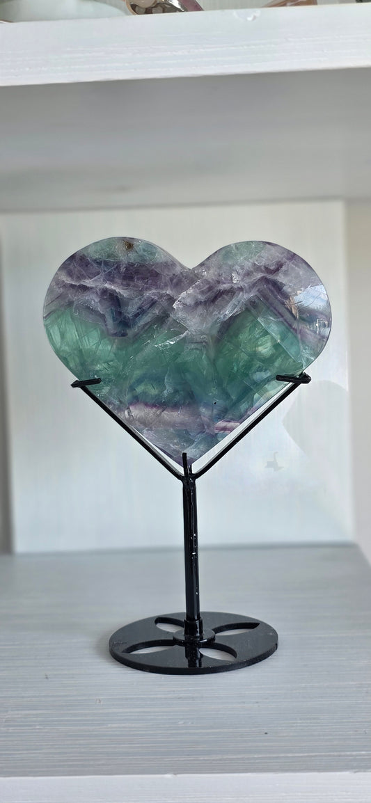 Fluorite Heart on stand