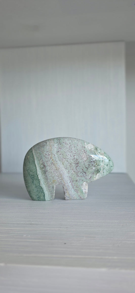 Unicorn Jasper Zuni bear carving